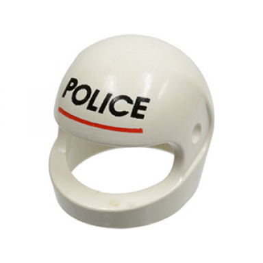 white minifigure headgear helmet motorcycle standard with black police and red line pattern