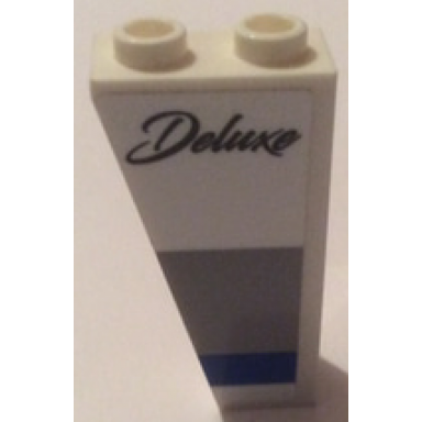 white slope inverted 75 2 x 1 x 3 with deluxe and light bluish gray and blue stripe pattern model left side sticker - set 60182