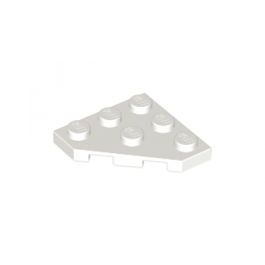 white wedge plate 3 x 3 cut corner