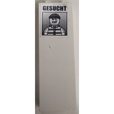 white brick 1 x 2 x 5 with gesucht and minifigure with shirt with stripes pattern sticker - set 7237