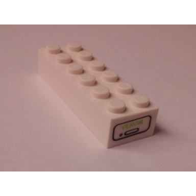 white brick 2 x 6 with venom pattern on both ends stickers - set 7888