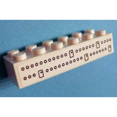 white brick 2 x 6 with airplane doors and windows pattern on both sides stickers - set 40146