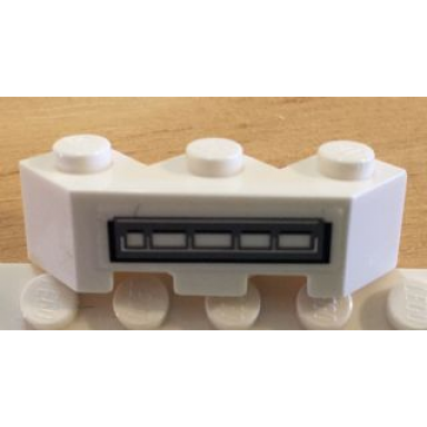 white brick modified facet 3 x 3 with gray bars pattern model left side sticker - set 5979