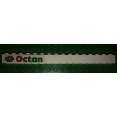 white brick 1 x 16 with octan logo pattern sticker - sets 6397 6472