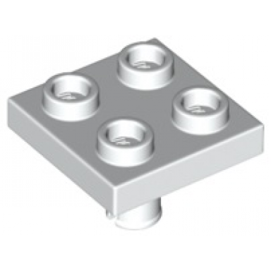 white plate modified 2 x 2 with pin on bottom