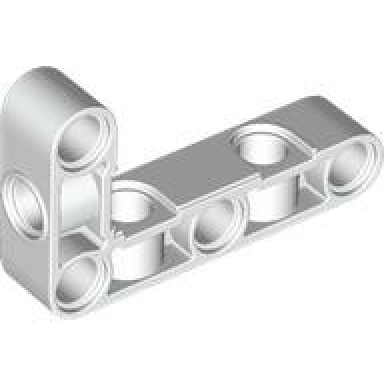 white technic liftarm modified perpendicular holes bent thick l-shape 3 x 5