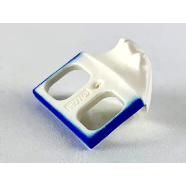 white minifigure costume tail duck with blue rim pattern