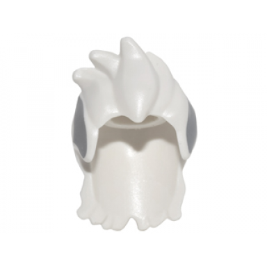 white minifigure hair spiked sloping right with light bluish gray highlights pattern