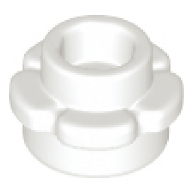 white plate round 1 x 1 with flower edge 5 petals