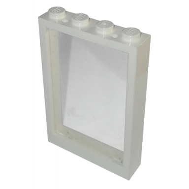 white window 1 x 4 x 5 with trans-clear glass 2493 2494