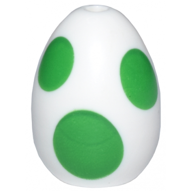 egg with small pin hole with bright green spots pattern super mario yoshi egg