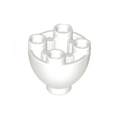white brick round 2 x 2 dome bottom with studs
