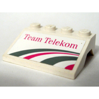 white vehicle mudguard 3 x 4 slope with team telekom pattern sticker - set 1199