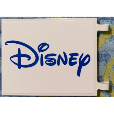 white flag 6 x 5 with blue disney logo pattern on both sides stickers - set 71044