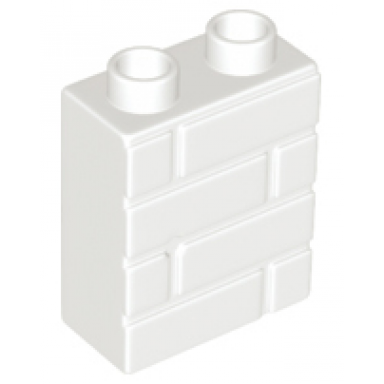 white duplo brick 1 x 2 x 2 with masonry profile
