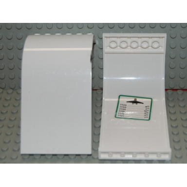 white panel 6 x 6 x 9 curved top with flight schedule pattern on inside sticker - set 6399