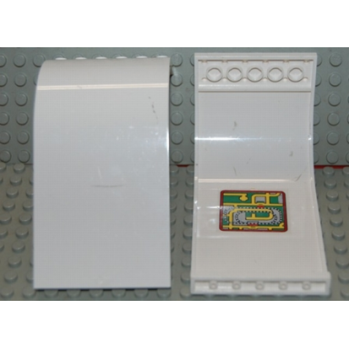 white panel 6 x 6 x 9 curved top with shuttle route map pattern on inside sticker - set 6399