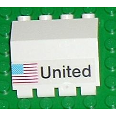 white panel 2 x 4 x 3 1 3 with hinge with united and usa flag pattern sticker - set 1682