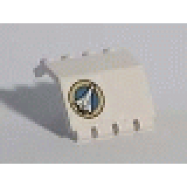 white panel 2 x 4 x 3 1 3 with hinge with shuttle and yellow circle pattern left sticker - set 6456