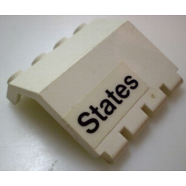 white panel 2 x 4 x 3 1 3 with hinge with states pattern sticker - set 1682