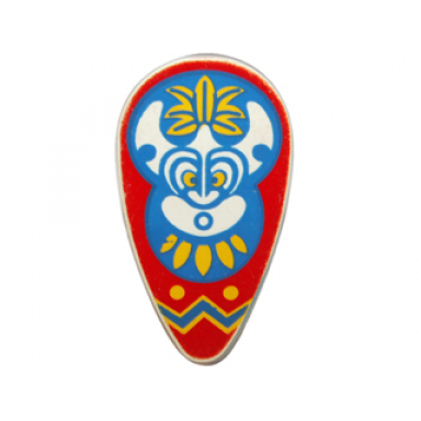 white minifigure shield oval with islanders mask pattern