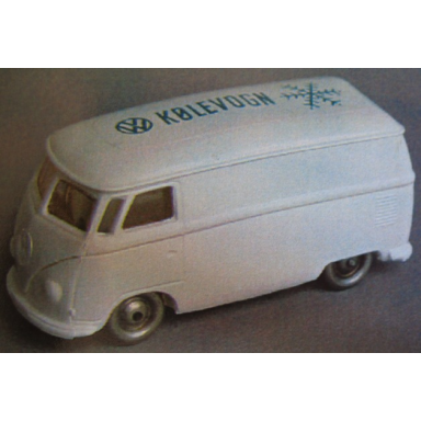 ho scale vw van with white base and kølevogn pattern