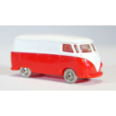 white ho scale vw van with red base