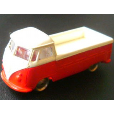 white ho scale vw pickup with red base