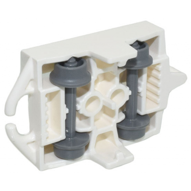 white vehicle base 4 x 5 roller coaster car with dark bluish gray wheels 26021 24869