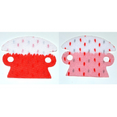 white minifigure cape cloth arm holes and rounded collar with red and gray fur spots and red back pattern