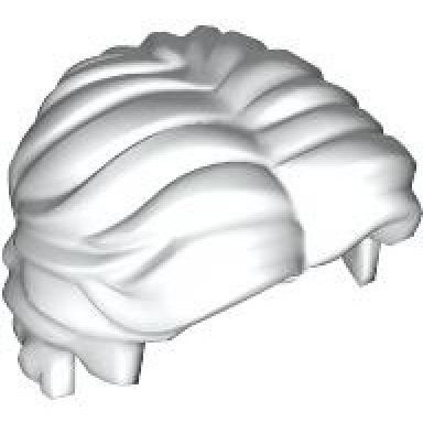 white minifigure hair short wavy with center part