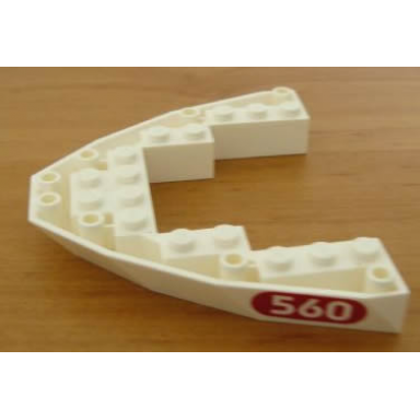 white boat bow brick 8 x 10 x 1 with 560 in red oval pattern on both sides stickers - set 6560