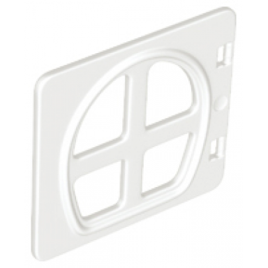 white duplo door window pane 1 x 4 x 3 with four panes rounded