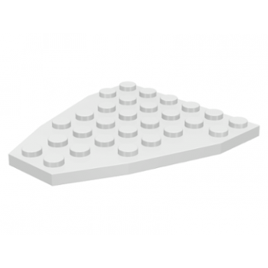 white wedge plate 7 x 6 without stud notches boat bow plate