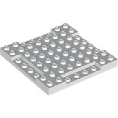 white brick modified 8 x 8 x 2 3 with 1 x 4 indentations