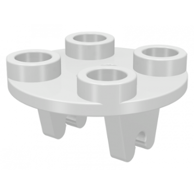 white plate round 2 x 2 thin with wheel holder