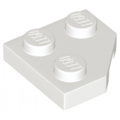 white wedge plate 2 x 2 cut corner