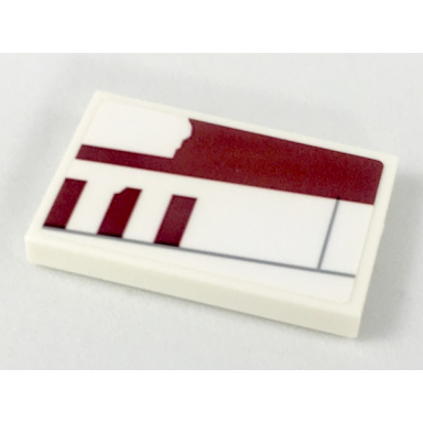 white tile 2 x 3 with x-wing red three biggs darklighter signs pattern model right side sticker - set 75218