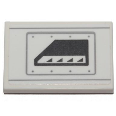 white tile 2 x 3 with dark bluish gray sw a-wing hull plate pattern sticker - set 75248