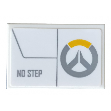 white tile 2 x 3 with overwatch logo and no step pattern model left side sticker - set 75970