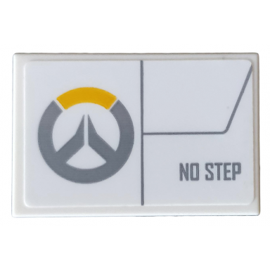 white tile 2 x 3 with overwatch logo and no step pattern model right side sticker - set 75970