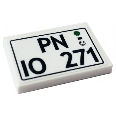 white tile 2 x 3 with black pn io 271 pattern sticker - set 10271