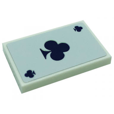 white tile 2 x 3 with playing card ace of clubs pattern sticker - set 41685