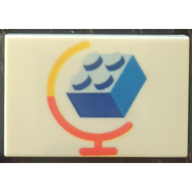 white tile 2 x 3 with lego world builder logo pattern