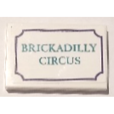 white tile 2 x 3 with dark turquoise brickadilly circus and dark purple border pattern model left side sticker - set 41714