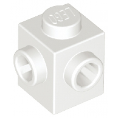 white brick modified 1 x 1 with studs on 2 sides adjacent