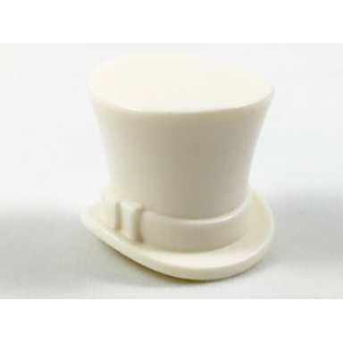 white minifigure headgear hat top hat with ribbon