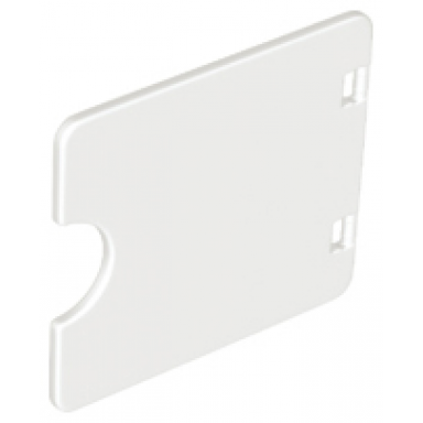 white duplo door window pane 1 x 4 x 3 with semi oval cutout