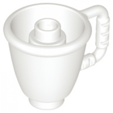 white duplo utensil cup with stud inside