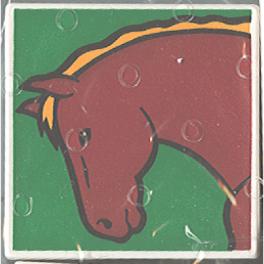 duplo tile 2 x 2 x 1 with horse mosaic picture 01 pattern